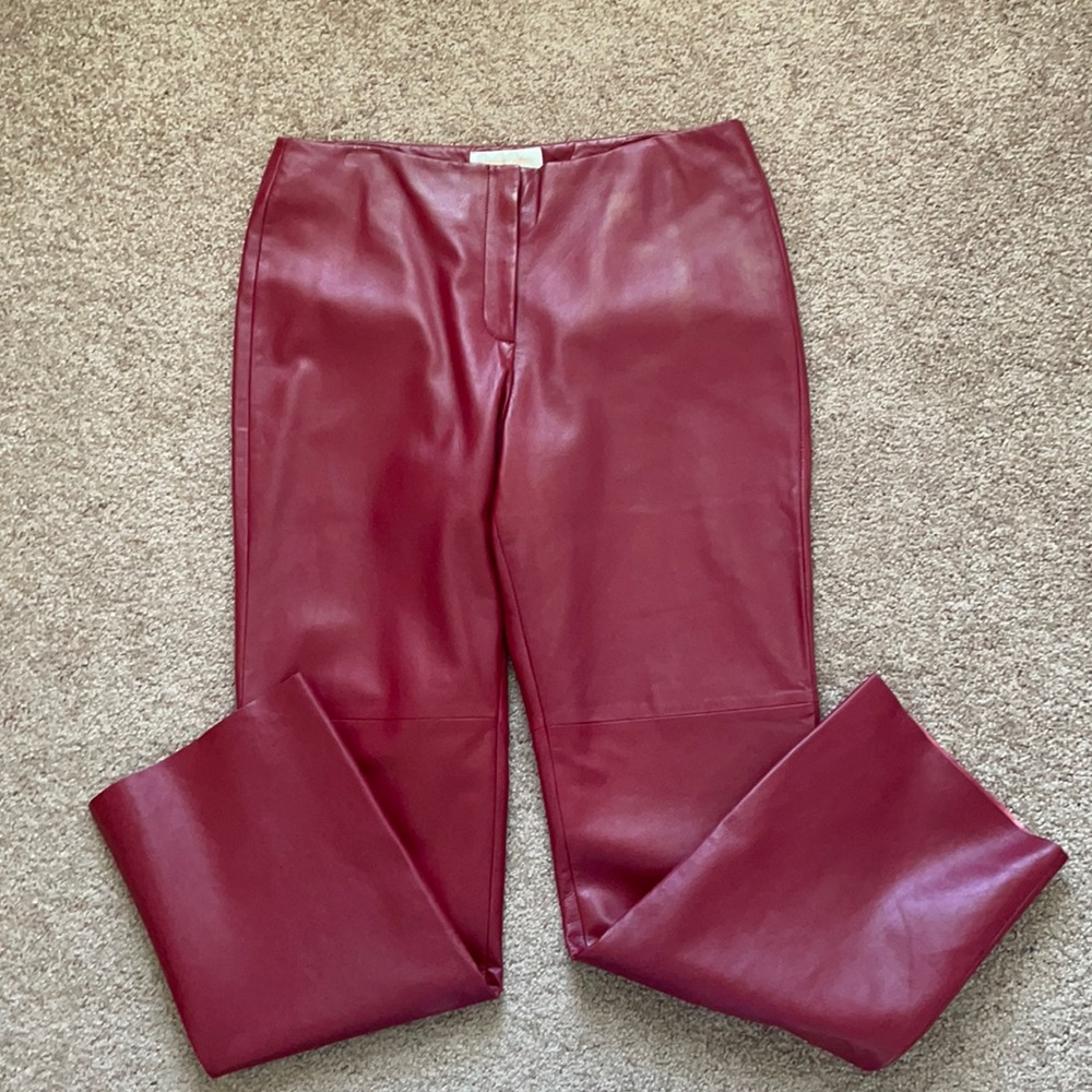 NWT Margaret Godfrey Genuine Red Leather Pants